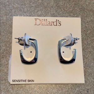 Silver hoop sensitive skin earrings